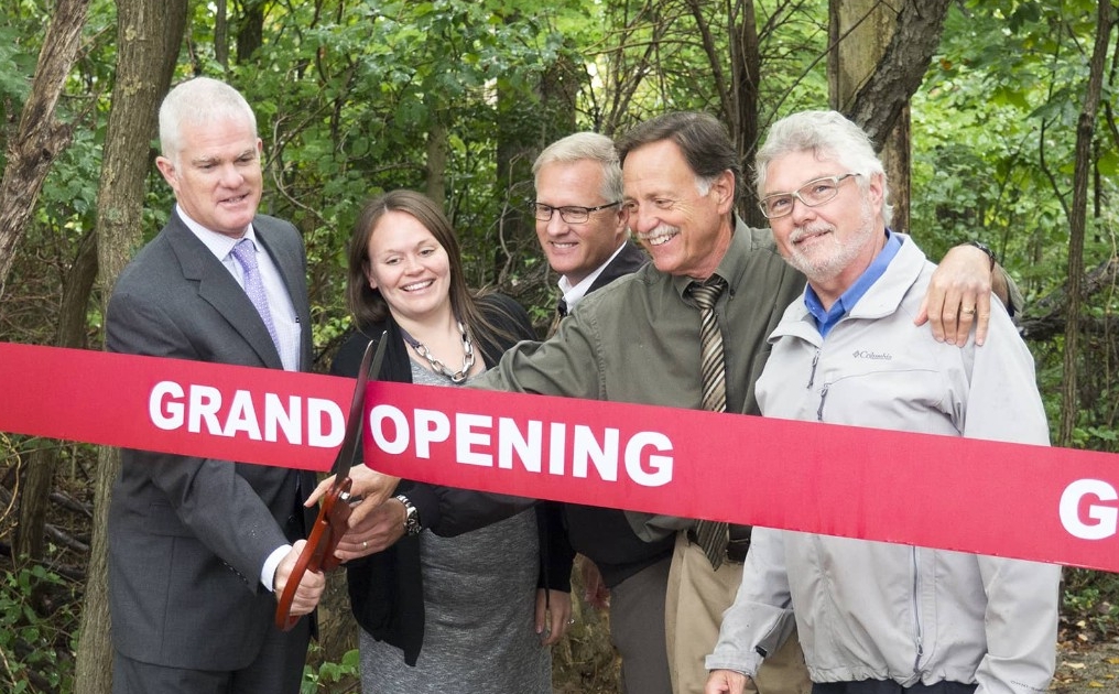 Woodland Trail ribbon cutting, 2015.
