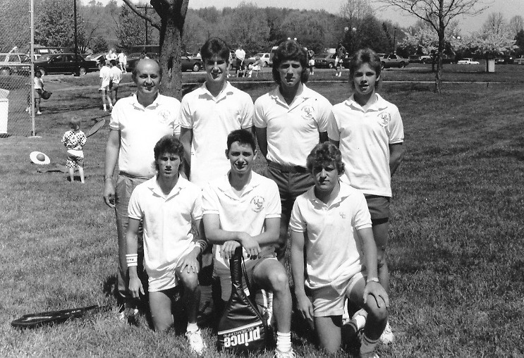 Students Activities-1988-State Champion Tennis Team Posing 